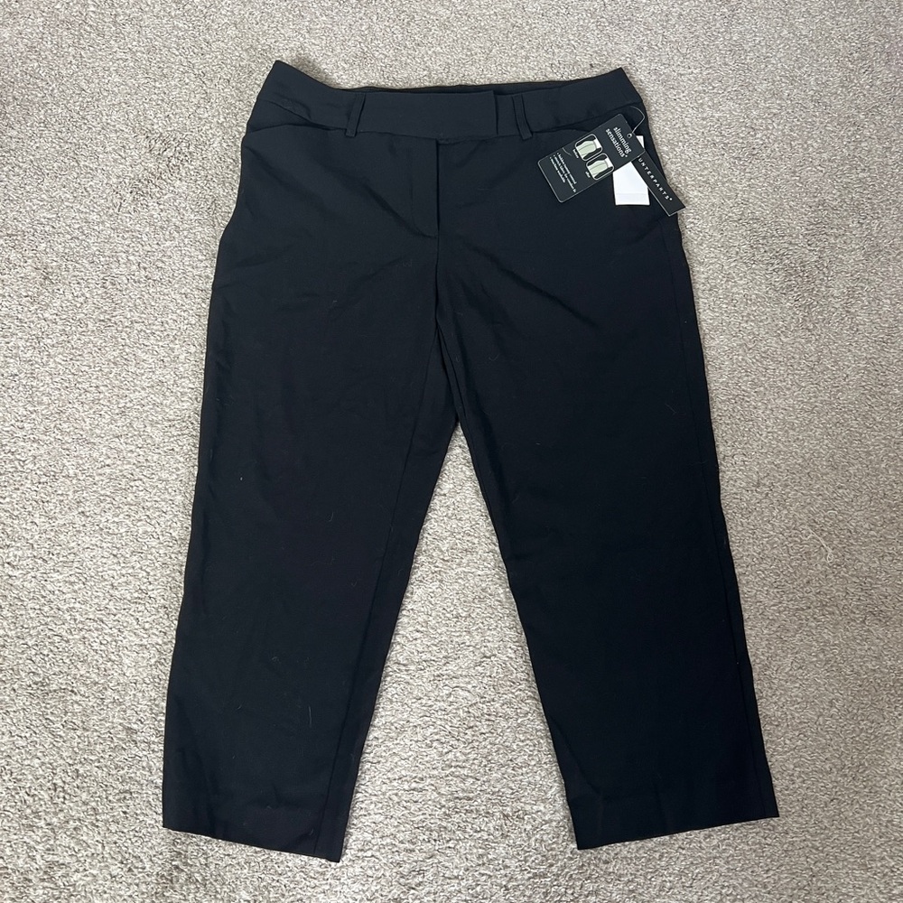 NWT Counterparts Black Slimming Sensations Cropped Pants Two Front Pockets  10